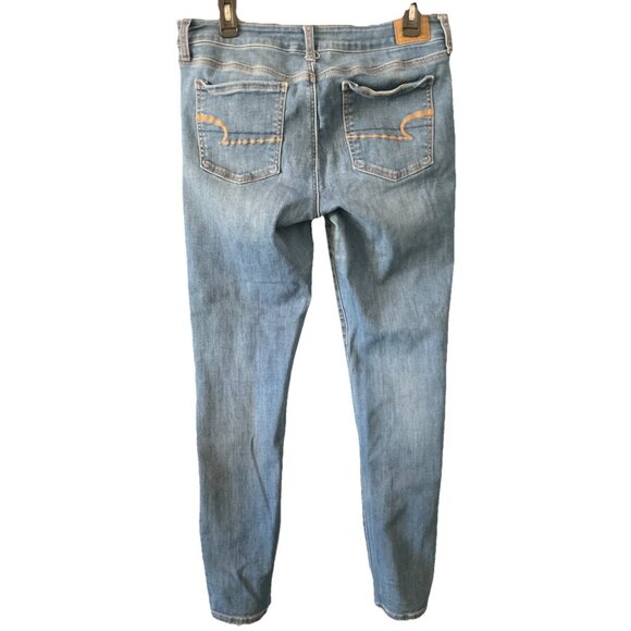 American Eagle Next Level Stretch Blue Jeans Jegging women’s Size 12 32x28 - Picture 2 of 8